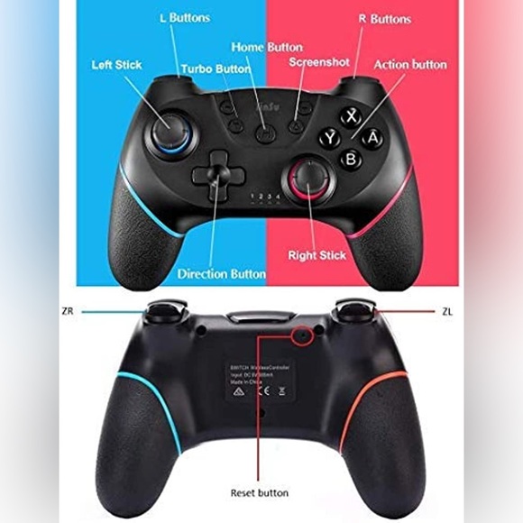 Switch Controller, Wireless Pro Controller Switch Lite (P) - Picture 6 of 7